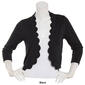 Plus Size Nina Leonard 3/4 Sleeve Double Scallop Edge Shrug - image 3