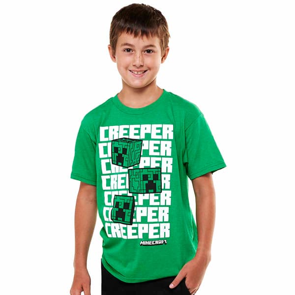 Boys &#40;8-20&#41; Minecraft Run Creeper Run Short Sleeve Graphic Tee