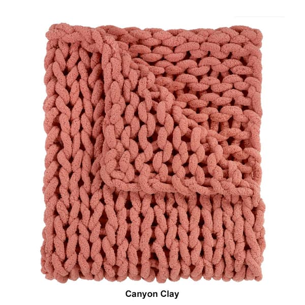 Donna Sharp Solid Chenille Knitted Throw Blanket