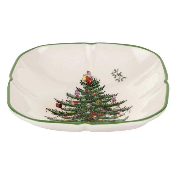 Spode Christmas Tree Sculptured Square Dish