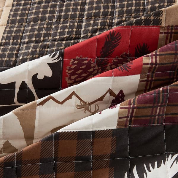 FreshFolds Matthew 3pc. Reversible Red Patchwork Quilt Set