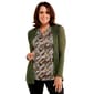 Womens Notations Long Sleeve Solid Perforated Open Cardigan - image 1