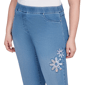Plus Size Alfred Dunner Hilton Head Floral Applique Denim Pants - image 4