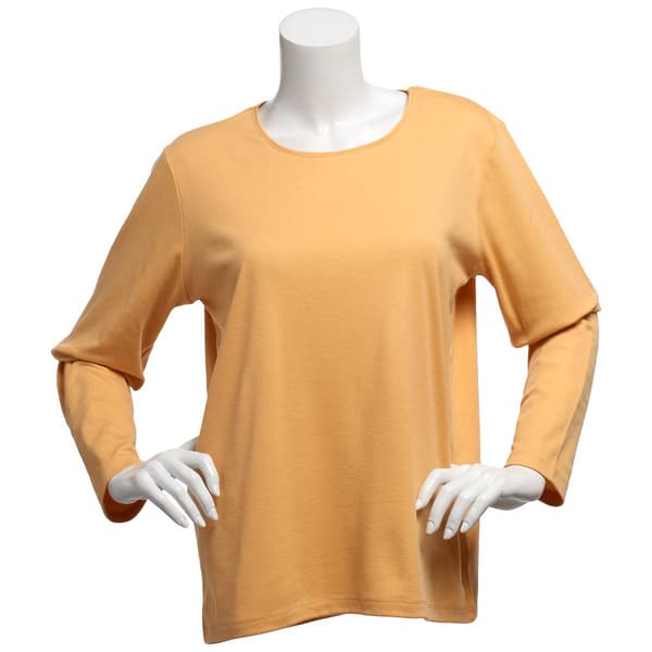 Womens Hasting & Smith Solid Long Sleeve Crew Neck Tee