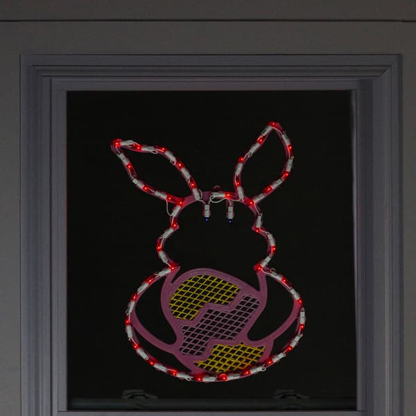 Northlight Seasonal Bunny with Easter Egg Window Silhouette