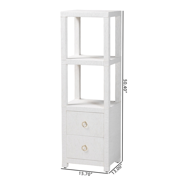 bali & pari Xavier Grasscloth Tall Storage Cabinet