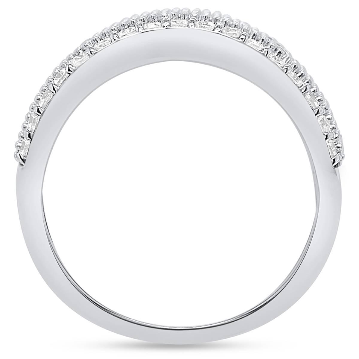 Nova Star® Sterling Silver Lab Grown Diamond Wave Ring