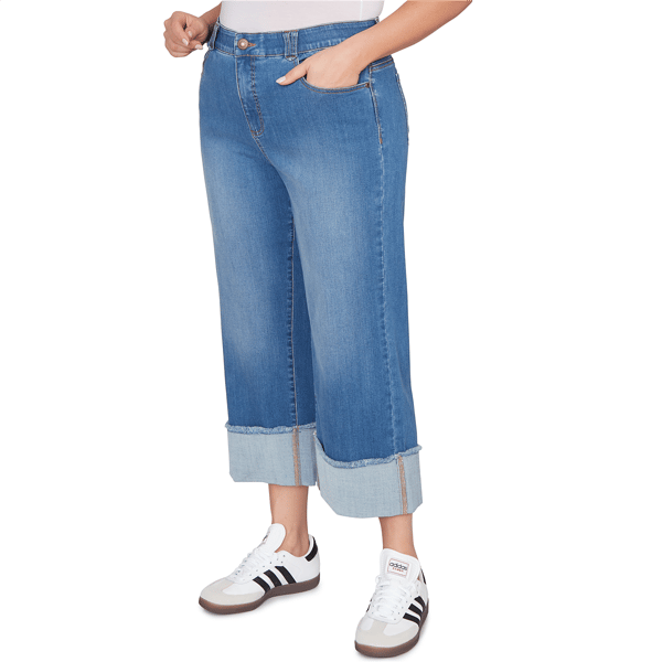 Plus Size Ruby Rd. Key Items Premium Stretch Denim Wide Leg Jeans