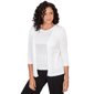 Petite Emaline Verde Grove I 3/4 Sleeve Pointelle Cardigan - image 2
