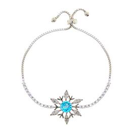 Gianni Argento Silver/Blue Snowflake Adjustable Bracelet