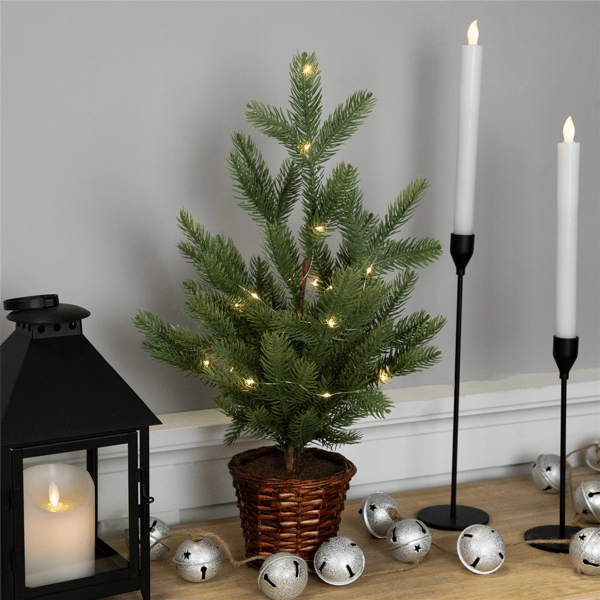 Northlight 20in. Pre-Lit Pine Christmas Tree with Basket Base