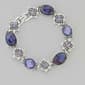Napier Boxed Silver-Tone & Purple Stones Bracelet - image 1