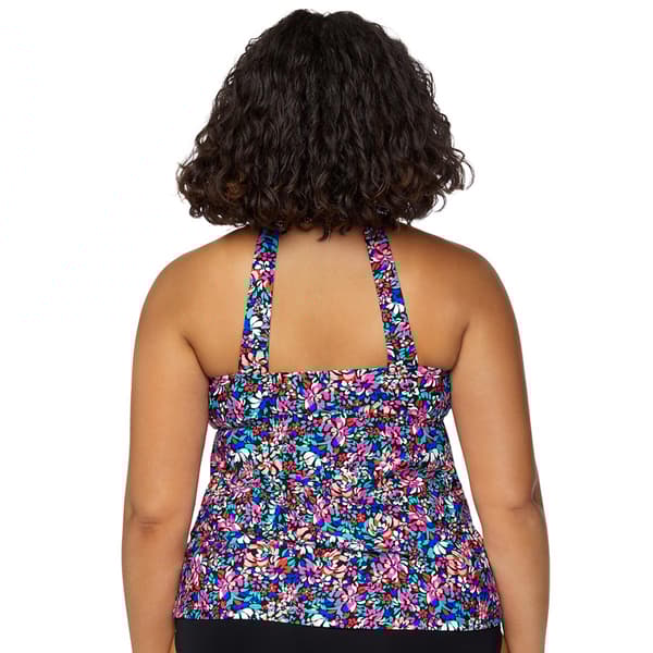 Plus Size Leilani Kauai Breeze Hi-Back Tankini Swim Top