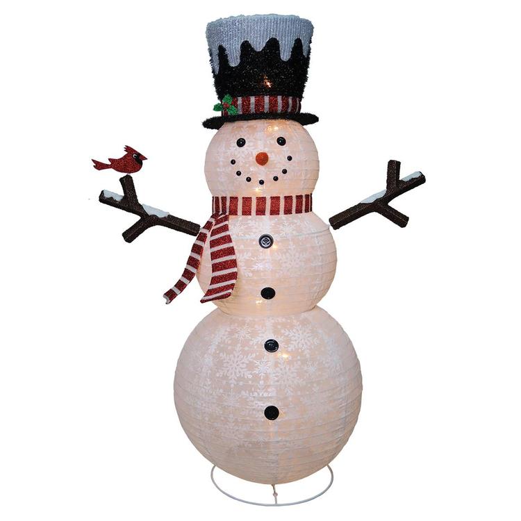 Glitter Snowflake Snowman w/ Cardinal