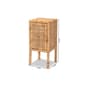 Baxton Studio Vivan Bohemian Natural Rattan 1-Door Nightstand - image 9