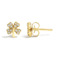Haus of Brilliance 10kt. Gold Diamond 4 Leaf Clover Stud Earrings - image 3