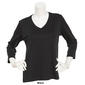 Plus Size Preswick & Moore 3/4 Sleeve V-Neck Solid Top - image 5