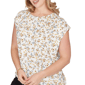 Plus Size Emaline Key Items Cap Sleeve Floral & Birds Blouse - image 4
