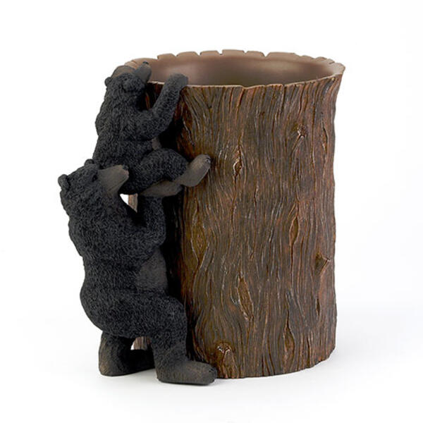 Avanti Black Bear Lodge Wastebasket - image 