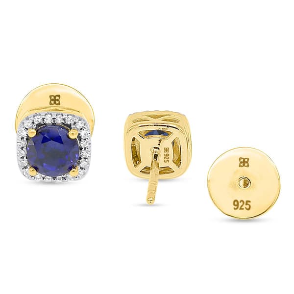 Gemstone Classics™ Created Sapphire & Lab Grown Diamond Earrings