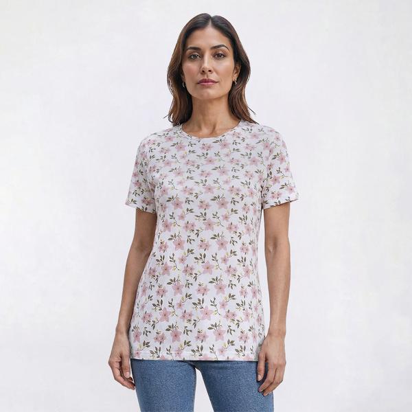Womens Hasting & Smith Short Sleeve Shabby Chic Floral Tee - image 