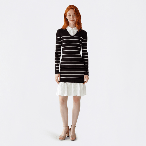 Juniors Madden Girl 2 Fer Collared Shirt-Lined Sweater Dress