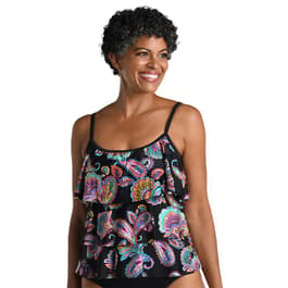 Coco Reef Geometric Dot Print Underwire Bra Sized Tankini Top 32