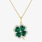 Nova Star&#40;R&#41; Simulated Emeralds Lab Grown Sapphire Clover Pendant - image 1