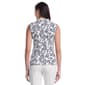 Womens Rafaella® Sleeveless Paisley Ruffle Trim Polo - image 2