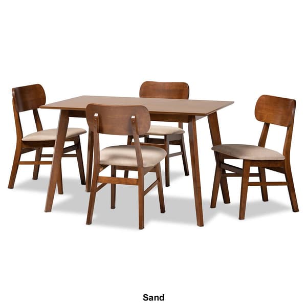 Baxton Studio Euclid Walnut Brown Finished Wood 5pc. Dining Set