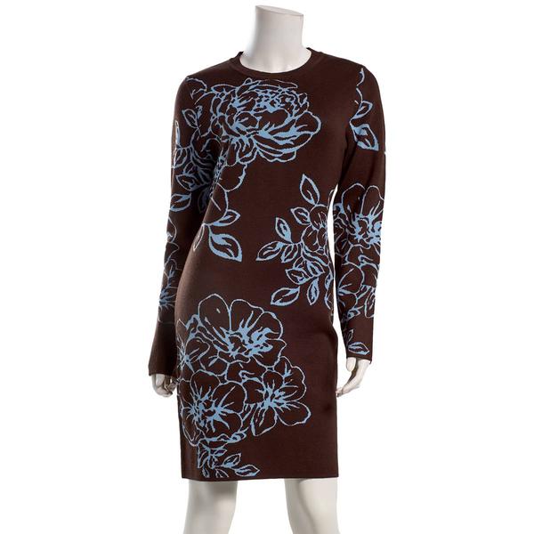 Juniors Madden Girl Floral Jacquard Crew Neck Sweater Dress