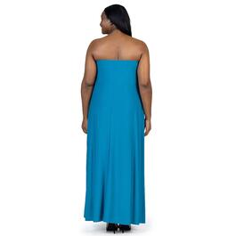 Plus Size 24/7 Comfort Apparel A-Line Strapless Maxi Dress