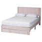 Baxton Studio Elora Modern Pleated Velvet Storage Queen Bedframe - image 3