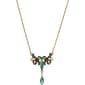 1928 Gold-Tone Aurora Borealis Stones & Topaz Pendant Necklace - image 1