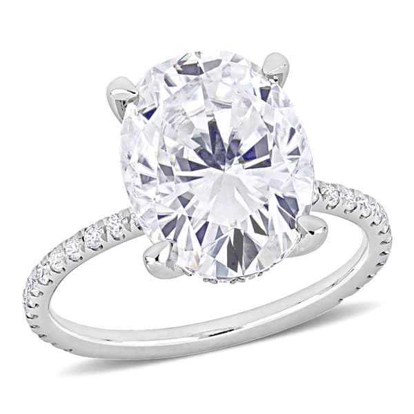 Gemstone Classics(tm) 10kt. White Gold 4 7/8ctw. Moissanite Ring - image 