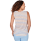 Petite Hearts of Palm Cool & Collected Sleeveless Stripe Blouse - image 2