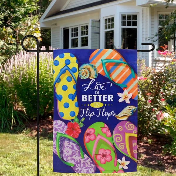 Northlight Seasonal Life is Better in Flip Flops Garden Flag