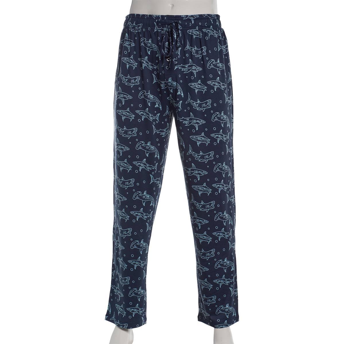 Mens Preswick & Moore(R) Outline Sharks Drawstring Pajama Pants