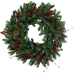 Northlight 30in. Red Berries & Pine Cones Christmas Wreath