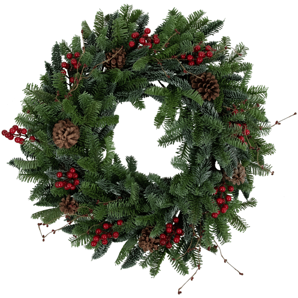 Northlight 30in. Red Berries & Pine Cones Christmas Wreath
