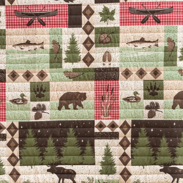 FreshFolds Wilder 3pc. Wildlife Patchwork Reversible Quilt Set