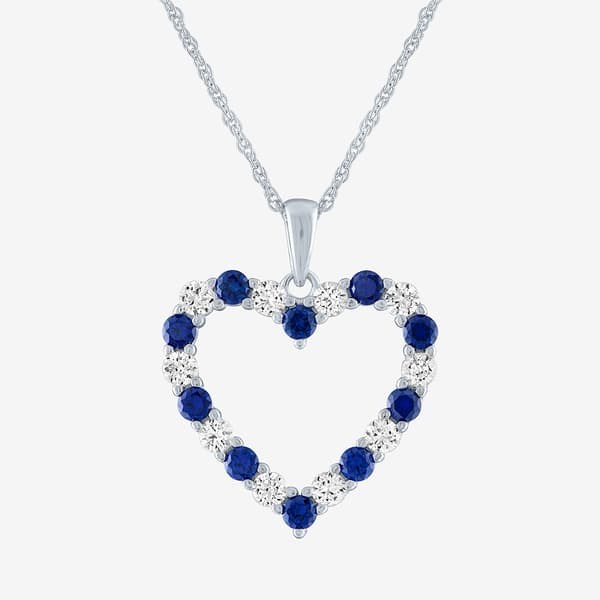 Gemstone Classics(tm) Lab Created Sapphire Heart Pendant - image 