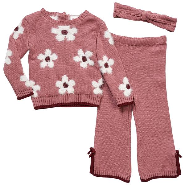Baby Girl (12-24M) Little Lass(R) 2pc. Daisy Sweater & Pants Set - image 