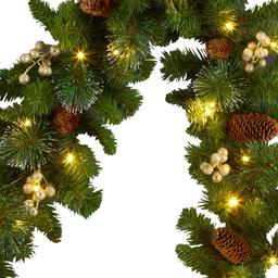 National Tree Crestwood® Gold Spruce 9ft. LED Christmas Garland