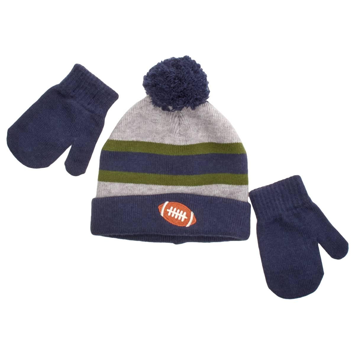 Baby Boy (12-24M) Capelli(R) New York Football Hat & Mittens Set
