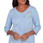 Petite Alfred Dunner Hilton Head Cross Stitch Floral Tee - image 5
