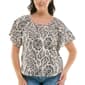 Womens Zac & Rachel Short Flutter Sleeve Dot Floral Blouse - image 1