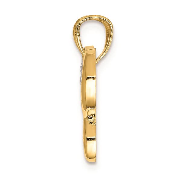 Gold Classics&#8482; 14kt. Gold & Rhodium Butterfly Pendant