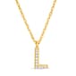Sterling Silver Gold L Initial Cubic Zirconia Necklace - image 1