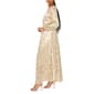 Womens MSK Long Sleeve V Neck Leaf Shimmer Maxi Dress - image 3